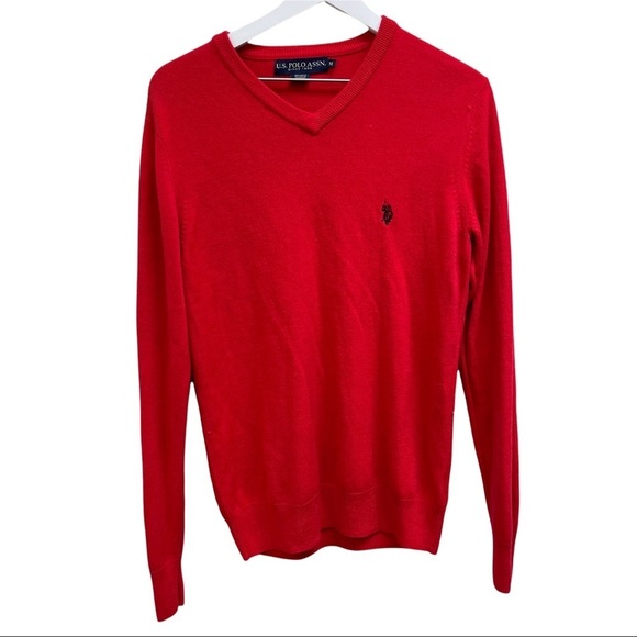 Us Polo‎ Assn Men's Red Sweater M - Picture 1 of 5